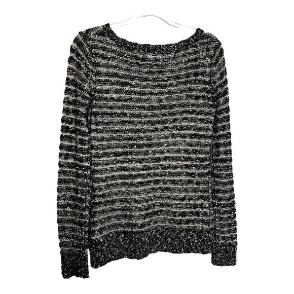 Harley Davidson Womens Black Sequin Striped Knit Pullover Sweater Size Small - Picture 2 of 12